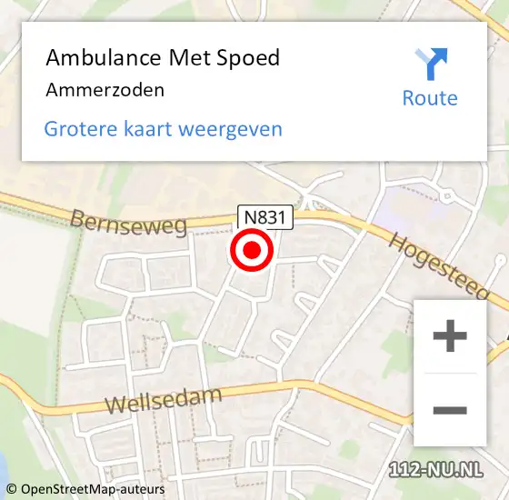 Locatie op kaart van de 112 melding: Ambulance Met Spoed Naar Ammerzoden op 8 april 2024 12:59