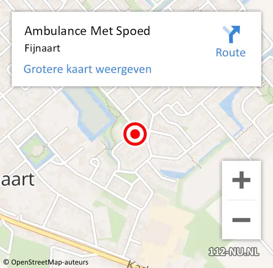 Locatie op kaart van de 112 melding: Ambulance Met Spoed Naar Fijnaart op 8 april 2024 13:11