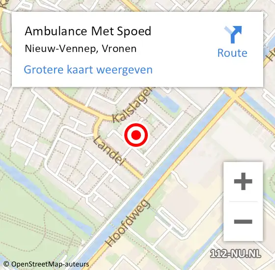 Locatie op kaart van de 112 melding: Ambulance Met Spoed Naar Nieuw-Vennep, Vronen op 8 april 2024 13:40