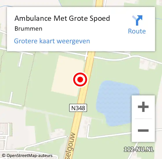 Locatie op kaart van de 112 melding: Ambulance Met Grote Spoed Naar Brummen op 8 april 2024 13:42