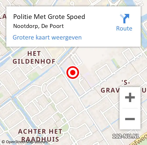 Locatie op kaart van de 112 melding: Politie Met Grote Spoed Naar Nootdorp, De Poort op 8 april 2024 14:08