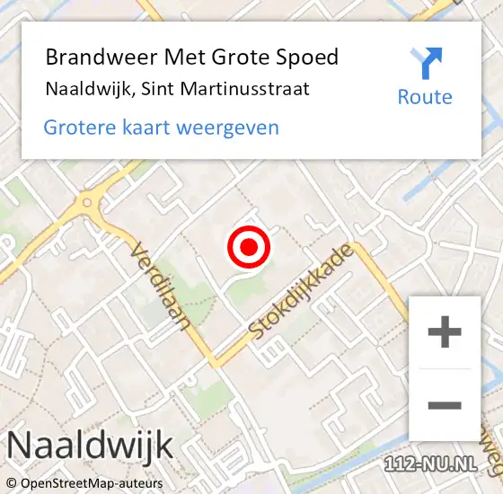Locatie op kaart van de 112 melding: Brandweer Met Grote Spoed Naar Naaldwijk, Sint Martinusstraat op 8 april 2024 14:35