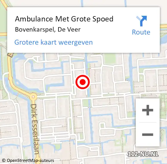 Locatie op kaart van de 112 melding: Ambulance Met Grote Spoed Naar Bovenkarspel, De Veer op 8 april 2024 15:07