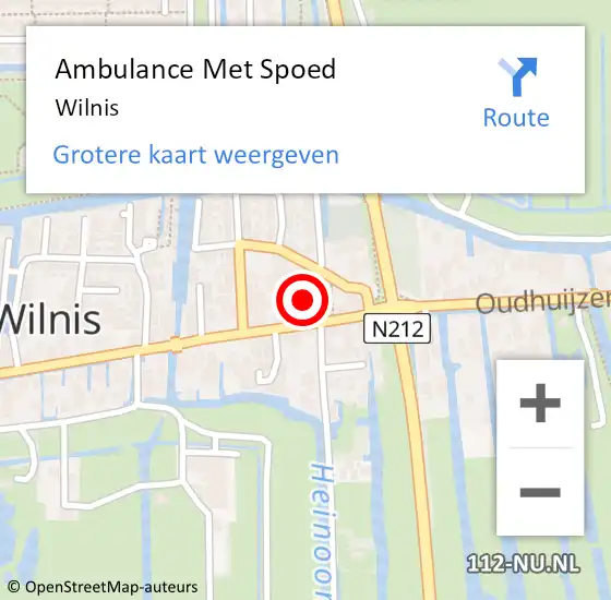 Locatie op kaart van de 112 melding: Ambulance Met Spoed Naar Wilnis op 8 april 2024 15:30