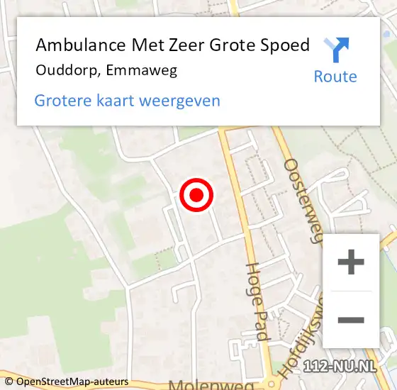Locatie op kaart van de 112 melding: Ambulance Met Zeer Grote Spoed Naar Ouddorp, Emmaweg op 8 april 2024 16:01