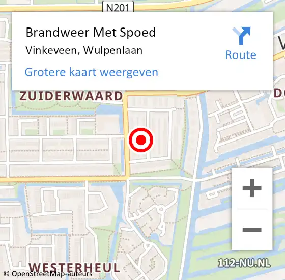 Locatie op kaart van de 112 melding: Brandweer Met Spoed Naar Vinkeveen, Wulpenlaan op 8 april 2024 16:23