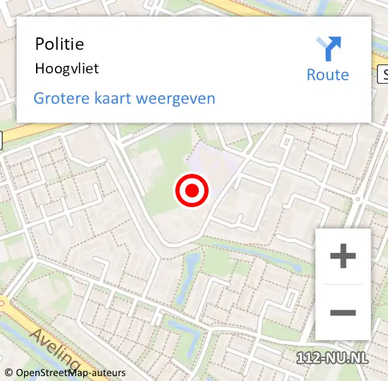 Locatie op kaart van de 112 melding: Politie Hoogvliet op 8 april 2024 16:50