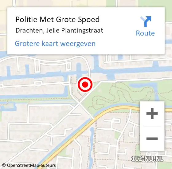 Locatie op kaart van de 112 melding: Politie Met Grote Spoed Naar Drachten, Jelle Plantingstraat op 8 april 2024 17:13