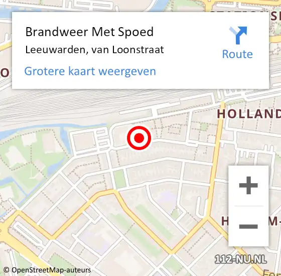 Locatie op kaart van de 112 melding: Brandweer Met Spoed Naar Leeuwarden, van Loonstraat op 8 april 2024 17:15