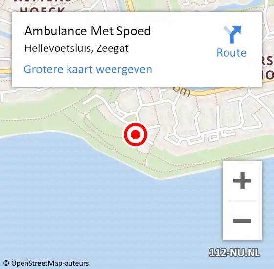 Locatie op kaart van de 112 melding: Ambulance Met Spoed Naar Hellevoetsluis, Zeegat op 8 april 2024 17:30