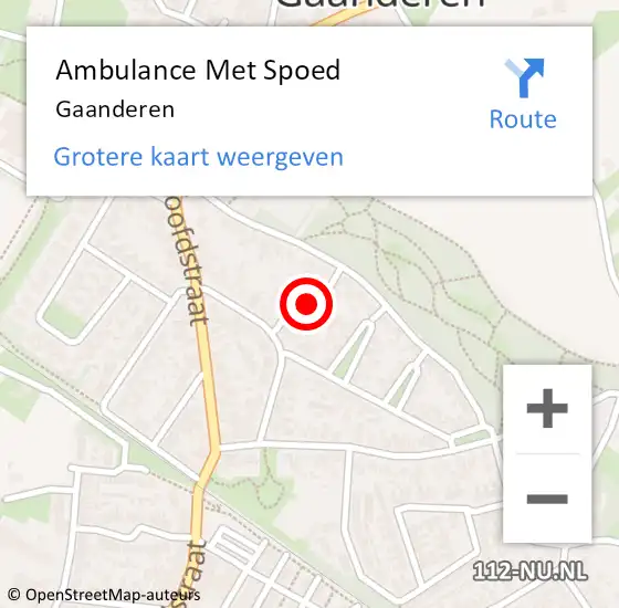 Locatie op kaart van de 112 melding: Ambulance Met Spoed Naar Gaanderen op 8 april 2024 17:49