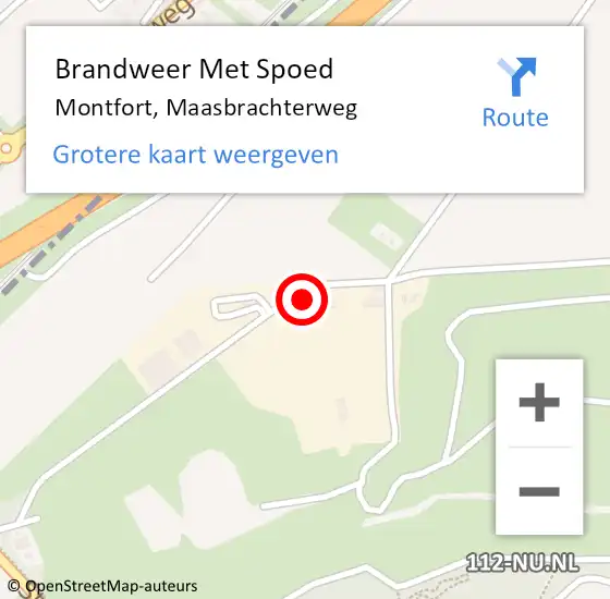 Locatie op kaart van de 112 melding: Brandweer Met Spoed Naar Montfort, Maasbrachterweg op 8 april 2024 17:57