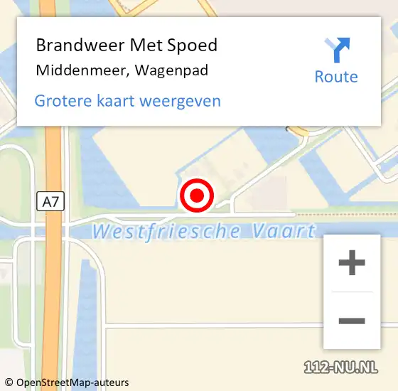 Locatie op kaart van de 112 melding: Brandweer Met Spoed Naar Middenmeer, Wagenpad op 8 april 2024 18:35