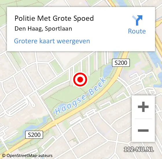 Locatie op kaart van de 112 melding: Politie Met Grote Spoed Naar Den Haag, Sportlaan op 8 april 2024 18:41