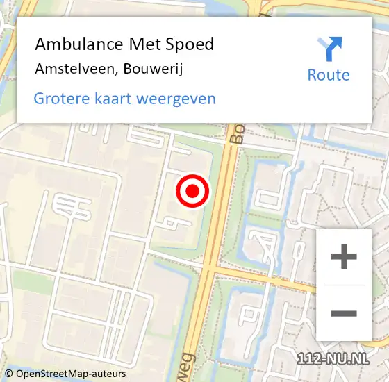 Locatie op kaart van de 112 melding: Ambulance Met Spoed Naar Amstelveen, Bouwerij op 8 april 2024 20:28