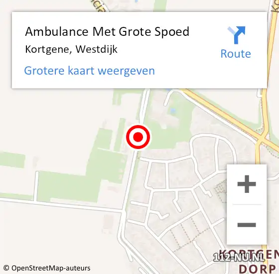 Locatie op kaart van de 112 melding: Ambulance Met Grote Spoed Naar Kortgene, Westdijk op 1 oktober 2014 19:42