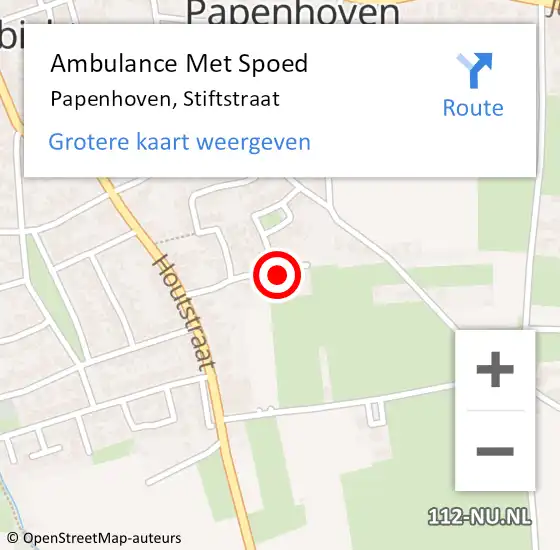 Locatie op kaart van de 112 melding: Ambulance Met Spoed Naar Papenhoven, Stiftstraat op 1 oktober 2014 19:43