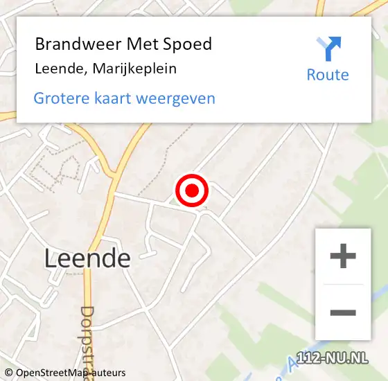 Locatie op kaart van de 112 melding: Brandweer Met Spoed Naar Leende, Marijkeplein op 8 april 2024 20:45