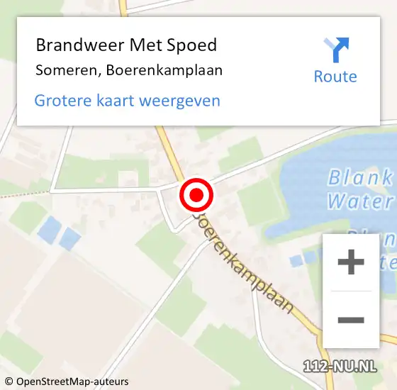 Locatie op kaart van de 112 melding: Brandweer Met Spoed Naar Someren, Boerenkamplaan op 8 april 2024 22:23