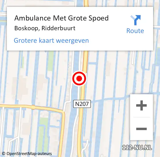 Locatie op kaart van de 112 melding: Ambulance Met Grote Spoed Naar Boskoop, Ridderbuurt op 8 april 2024 22:41