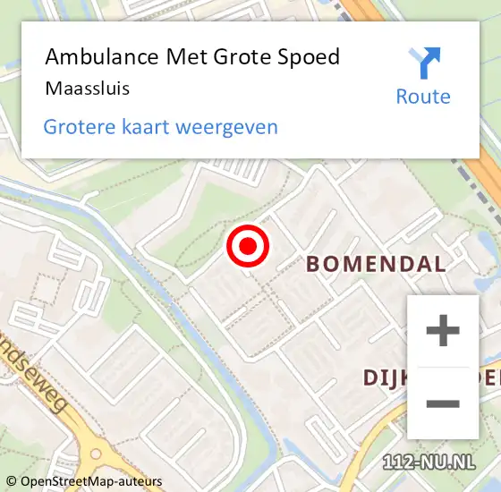 Locatie op kaart van de 112 melding: Ambulance Met Grote Spoed Naar Maassluis op 8 april 2024 22:42