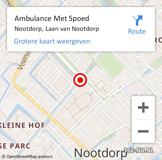 Locatie op kaart van de 112 melding: Ambulance Met Spoed Naar Nootdorp, Laan van Nootdorp op 8 april 2024 22:52