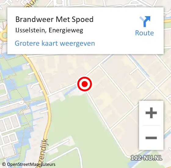 Locatie op kaart van de 112 melding: Brandweer Met Spoed Naar IJsselstein, Energieweg op 1 oktober 2014 20:03