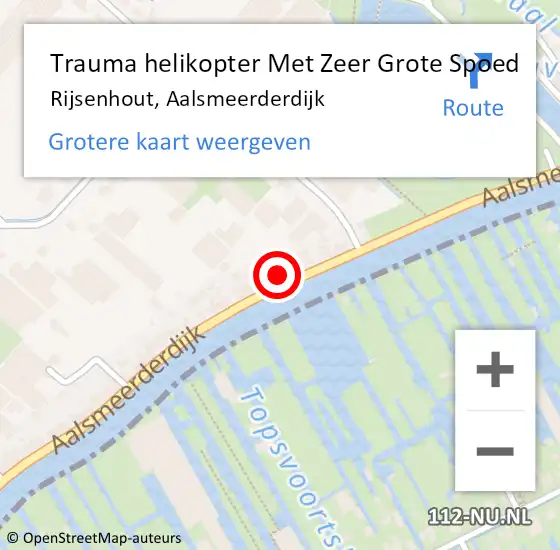 Locatie op kaart van de 112 melding: Trauma helikopter Met Zeer Grote Spoed Naar Rijsenhout, Aalsmeerderdijk op 9 april 2024 00:12