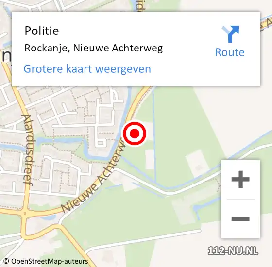 Locatie op kaart van de 112 melding: Politie Rockanje, Nieuwe Achterweg op 9 april 2024 00:31