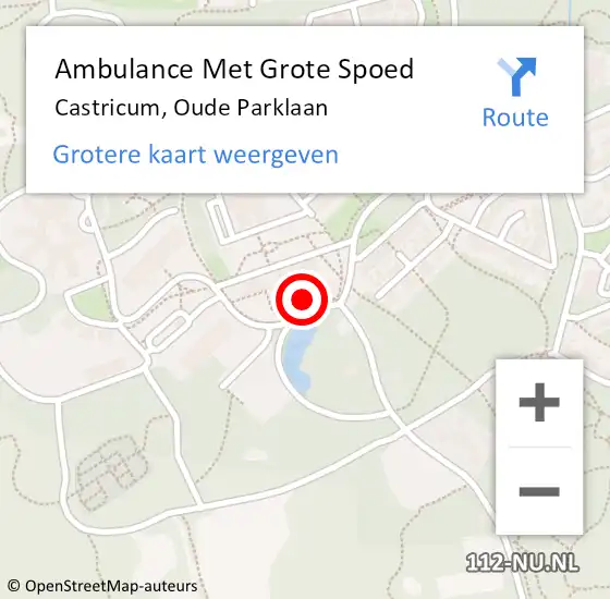 Locatie op kaart van de 112 melding: Ambulance Met Grote Spoed Naar Castricum, Oude Parklaan op 9 april 2024 02:31