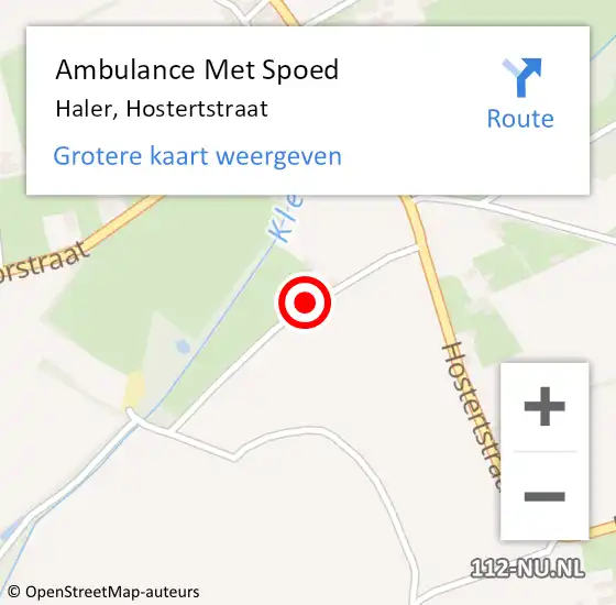 Locatie op kaart van de 112 melding: Ambulance Met Spoed Naar Haler, Hostertstraat op 9 april 2024 08:16