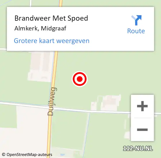 Locatie op kaart van de 112 melding: Brandweer Met Spoed Naar Almkerk, Midgraaf op 9 april 2024 08:35