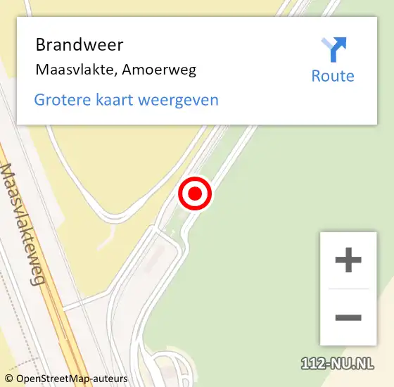 Locatie op kaart van de 112 melding: Brandweer Maasvlakte, Amoerweg op 9 april 2024 10:21