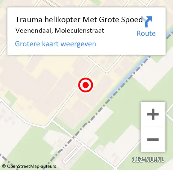 Locatie op kaart van de 112 melding: Trauma helikopter Met Grote Spoed Naar Veenendaal, Moleculenstraat op 9 april 2024 10:25
