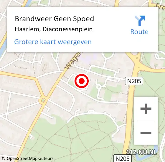 Locatie op kaart van de 112 melding: Brandweer Geen Spoed Naar Haarlem, Diaconessenplein op 9 april 2024 10:53