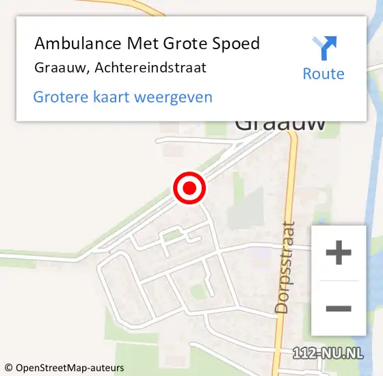 Locatie op kaart van de 112 melding: Ambulance Met Grote Spoed Naar Graauw, Achtereindstraat op 1 oktober 2014 20:56