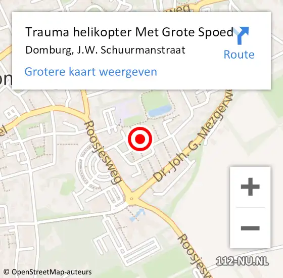 Locatie op kaart van de 112 melding: Trauma helikopter Met Grote Spoed Naar Domburg, J.W. Schuurmanstraat op 9 april 2024 11:29