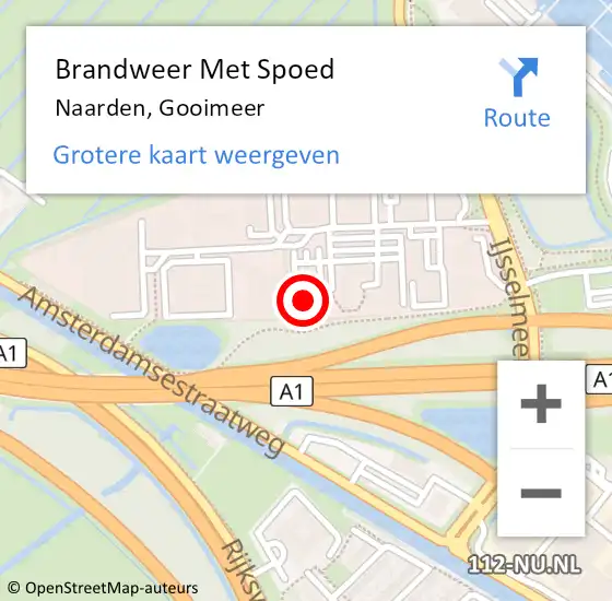 Locatie op kaart van de 112 melding: Brandweer Met Spoed Naar Naarden, Gooimeer op 9 april 2024 11:44