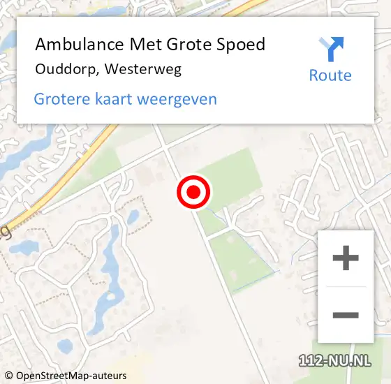 Locatie op kaart van de 112 melding: Ambulance Met Grote Spoed Naar Ouddorp, Westerweg op 9 april 2024 11:47