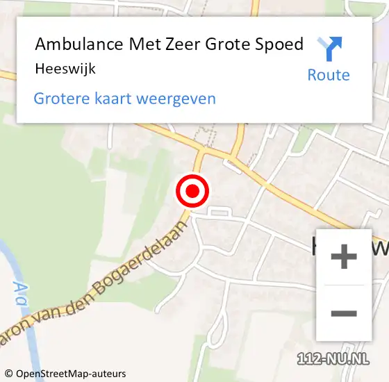 Locatie op kaart van de 112 melding: Ambulance Met Zeer Grote Spoed Naar Heeswijk op 9 april 2024 12:07