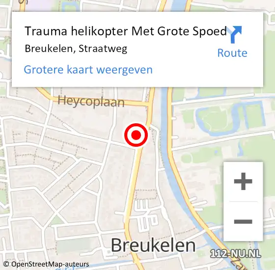 Locatie op kaart van de 112 melding: Trauma helikopter Met Grote Spoed Naar Breukelen, Straatweg op 9 april 2024 12:17