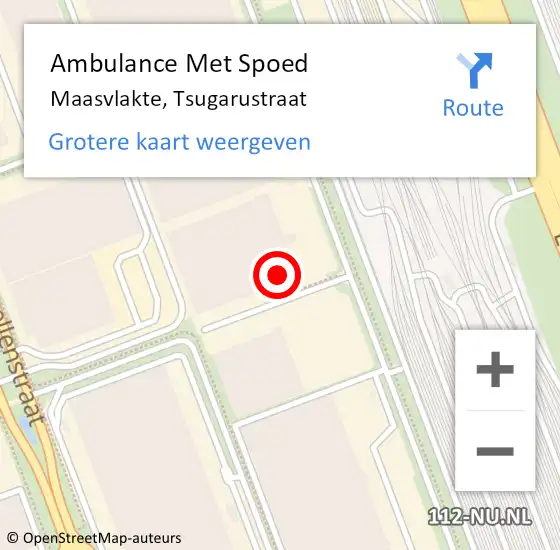 Locatie op kaart van de 112 melding: Ambulance Met Spoed Naar Maasvlakte, Tsugarustraat op 9 april 2024 12:23