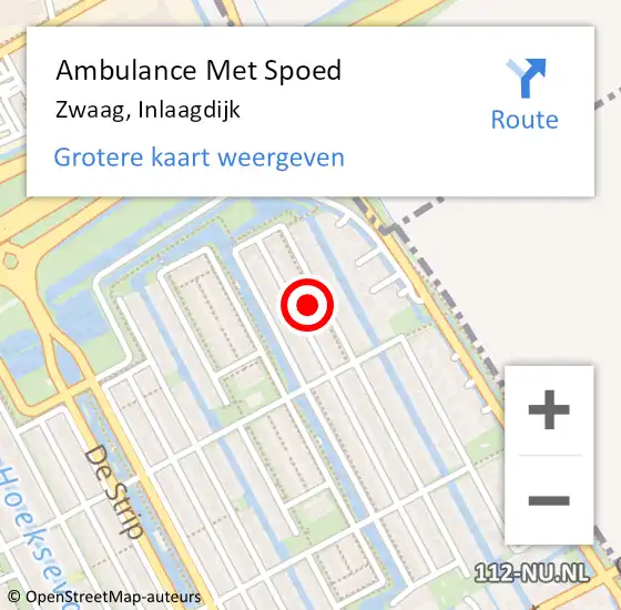 Locatie op kaart van de 112 melding: Ambulance Met Spoed Naar Zwaag, Inlaagdijk op 9 april 2024 12:28