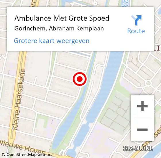 Locatie op kaart van de 112 melding: Ambulance Met Grote Spoed Naar Gorinchem, Abraham Kemplaan op 9 april 2024 12:29