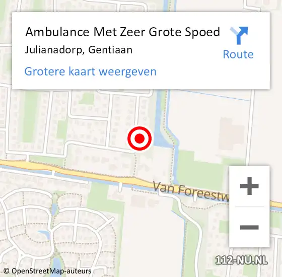 Locatie op kaart van de 112 melding: Ambulance Met Zeer Grote Spoed Naar Julianadorp, Gentiaan op 9 april 2024 12:48