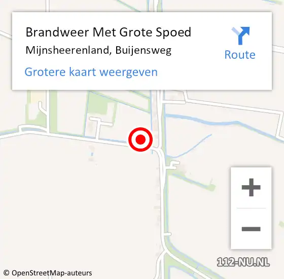 Locatie op kaart van de 112 melding: Brandweer Met Grote Spoed Naar Mijnsheerenland, Buijensweg op 9 april 2024 15:09