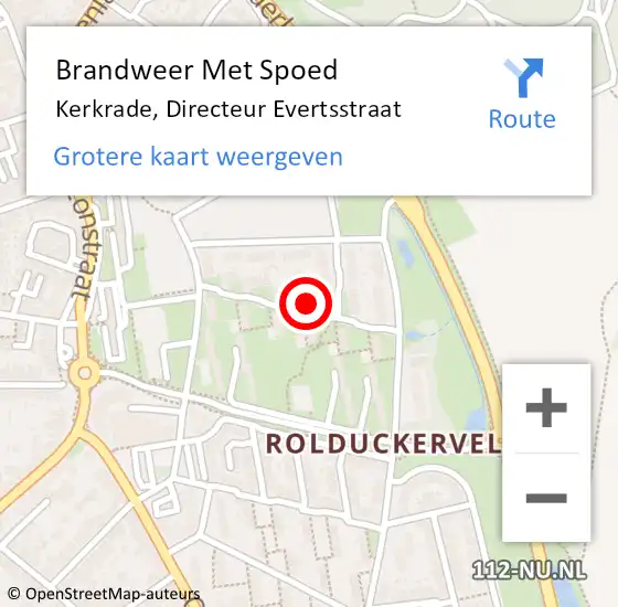Locatie op kaart van de 112 melding: Brandweer Met Spoed Naar Kerkrade, Directeur Evertsstraat op 9 april 2024 16:47