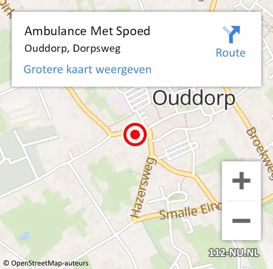 Locatie op kaart van de 112 melding: Ambulance Met Spoed Naar Ouddorp, Dorpsweg op 9 april 2024 17:48