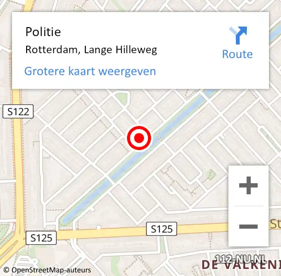 Locatie op kaart van de 112 melding: Politie Rotterdam, Lange Hilleweg op 9 april 2024 18:03
