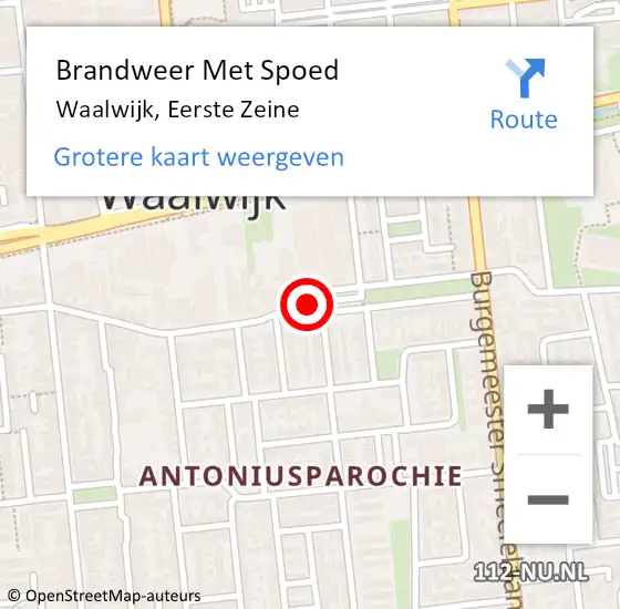 Locatie op kaart van de 112 melding: Brandweer Met Spoed Naar Waalwijk, Eerste Zeine op 9 april 2024 18:13
